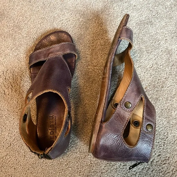 BED STU Soto Sandals in Purple Rustic Leather Size - Picture 1 of 6